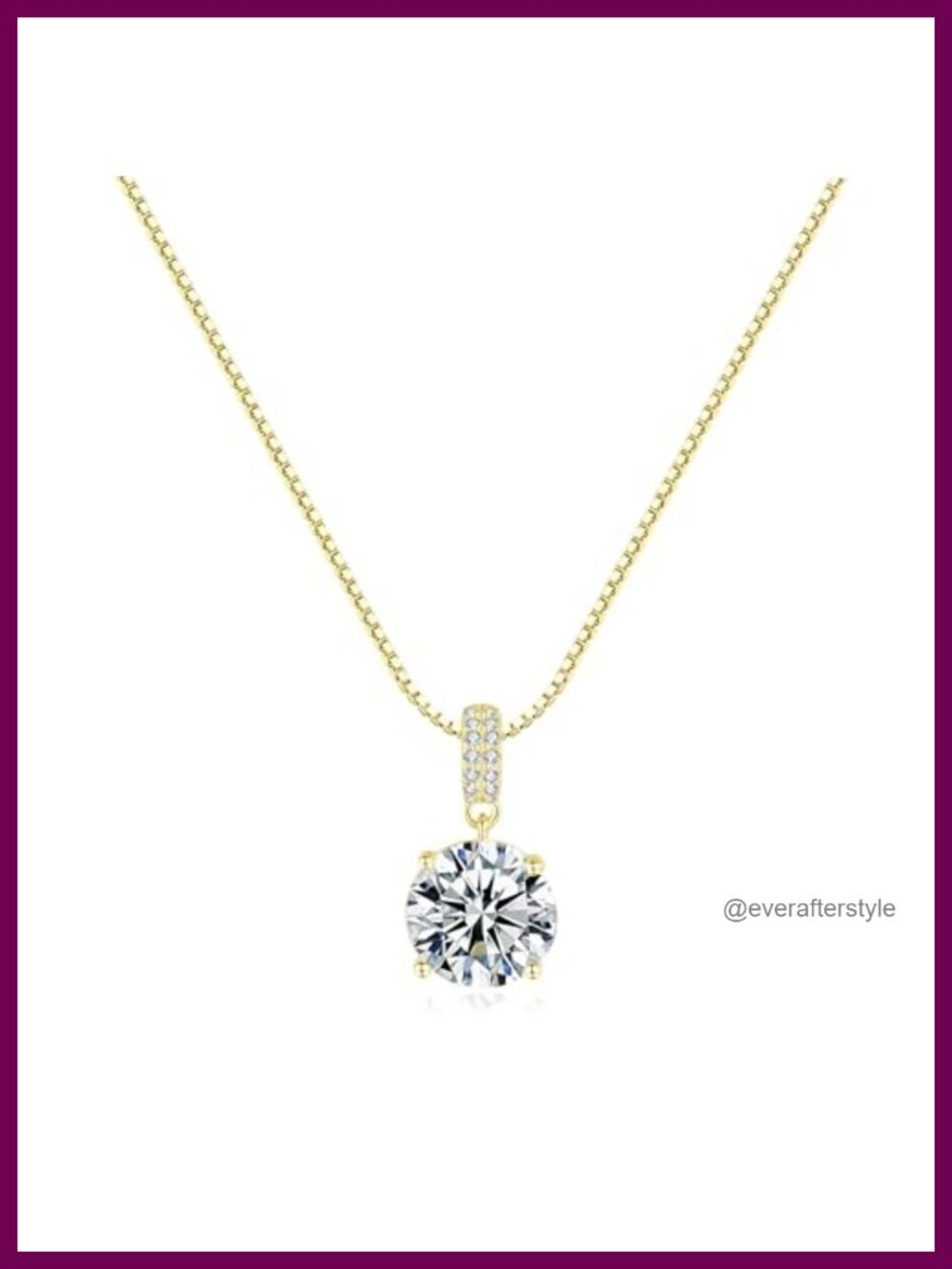 Sterling Silver CZ Pendant Necklace Dainty Jewelry Gift Bridal